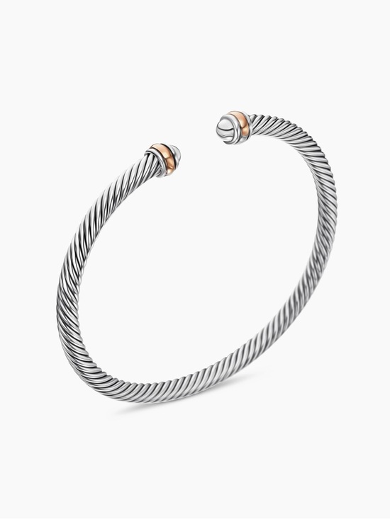 David Yurman Jewelry - David Yurman CLASSIC CABLE BRACELET
Sterling Silver with 18K Rose Gold